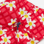 Frugi pink swim hat daisy chain design toggle detail