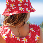 Frugi pink swim hat daisy chain design 