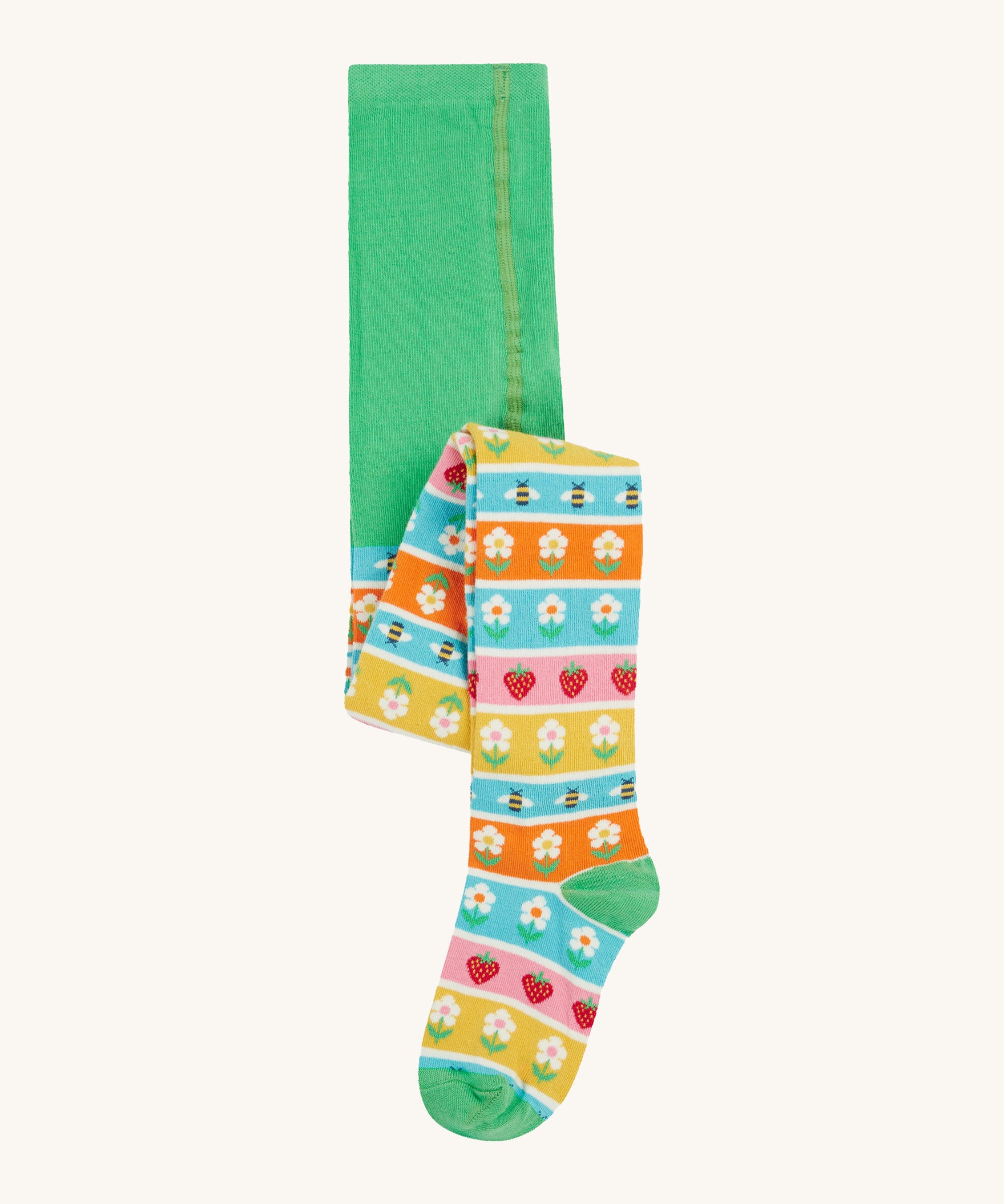 Frugi norah tights daisy fairisle design