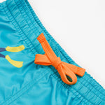 Frugi blue swim shorts deep dea diver waist detail