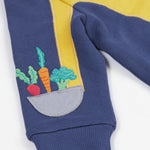 Frugi navy hoodie digger print detail