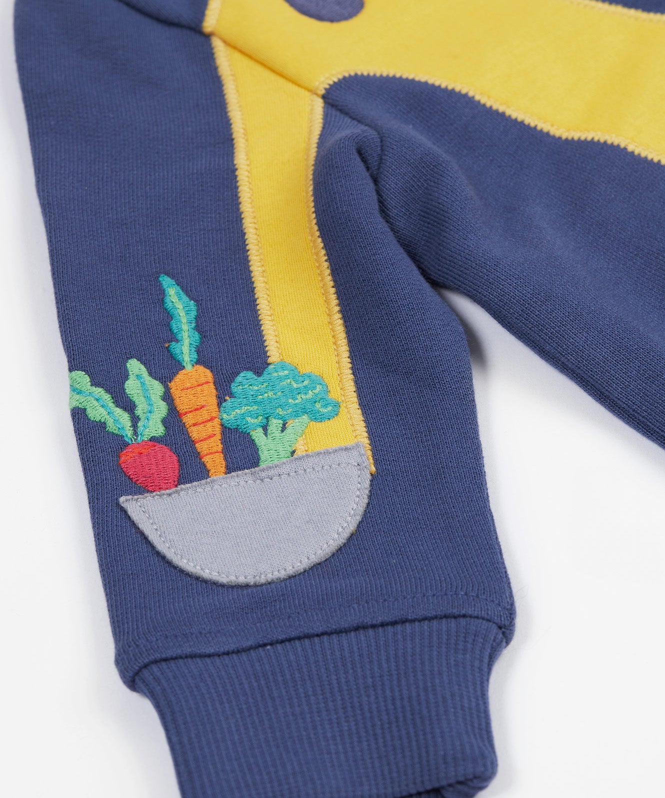 Frugi navy hoodie digger print detail