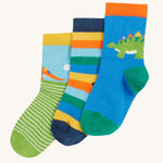 Frugi Little Socks 3 Pack - Dino