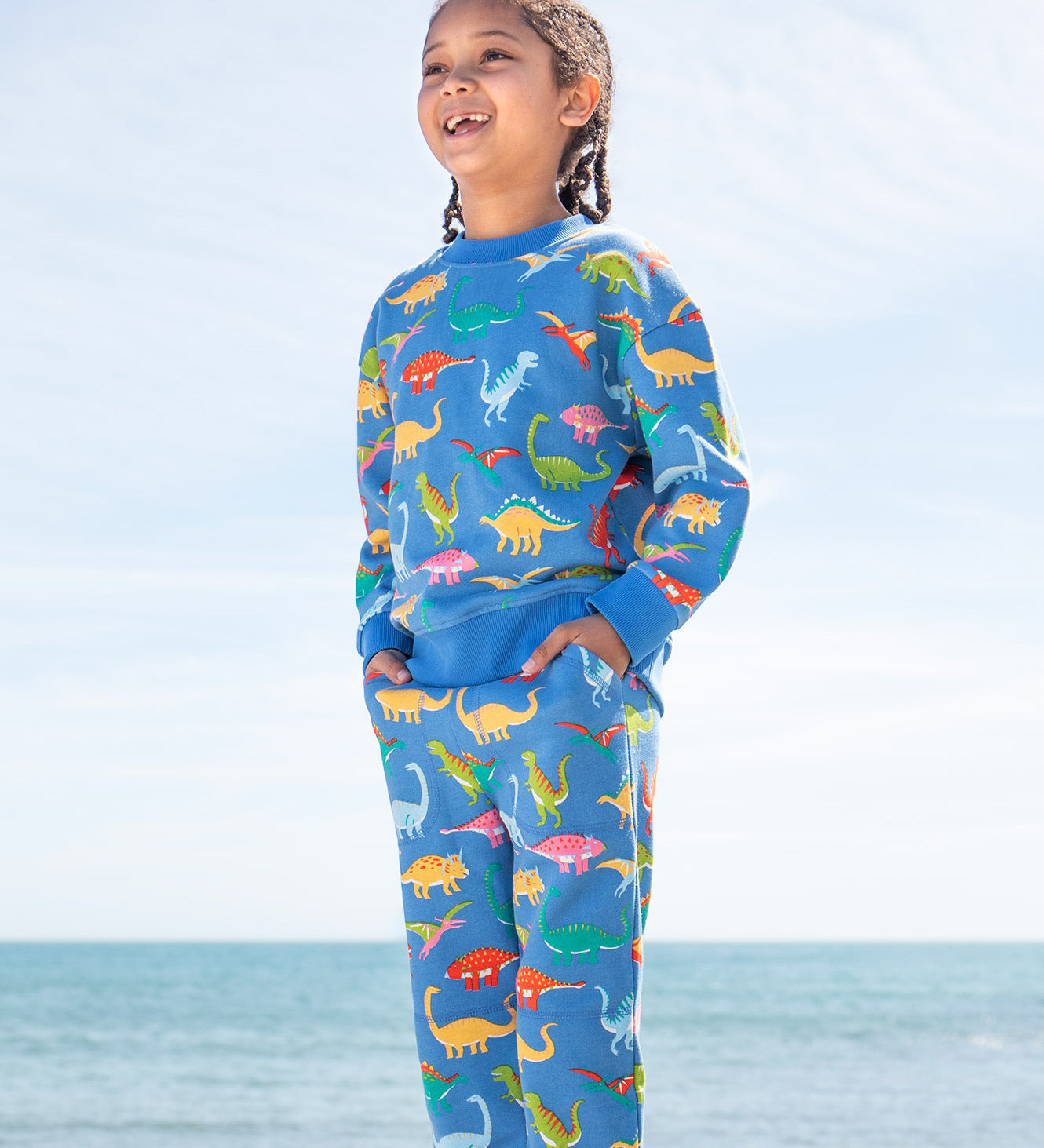 Frugi dino roar blue joggers