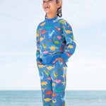 Frugi dino roar blue joggers