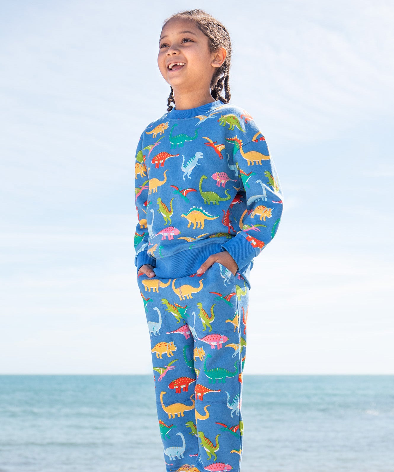 Frugi dino roar blue joggers