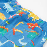 Frugi blue joggers dino roar back pocket detail