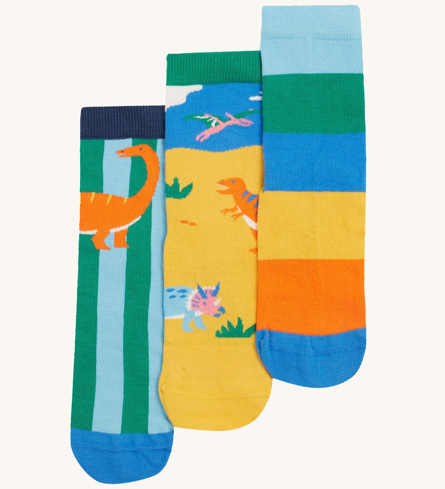 Frugi rock my socks dino roar design