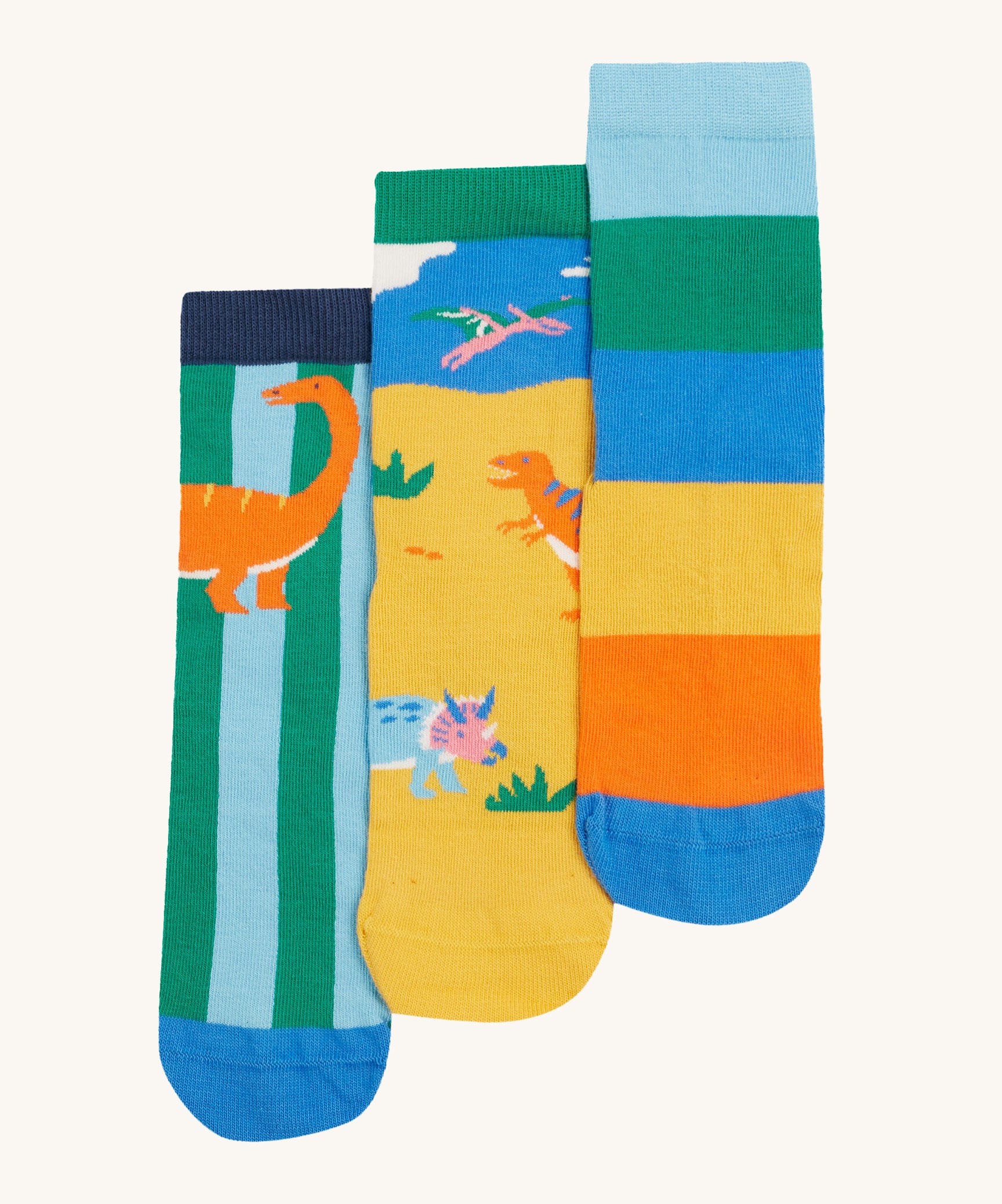 Frugi rock my socks dino roar design