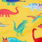 Frugi yellow swim suit dino roar design print detail