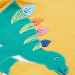 Frugi yellow easy on jumper dino print detail