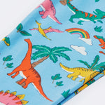 Frugi blue leggings dinoland print detail