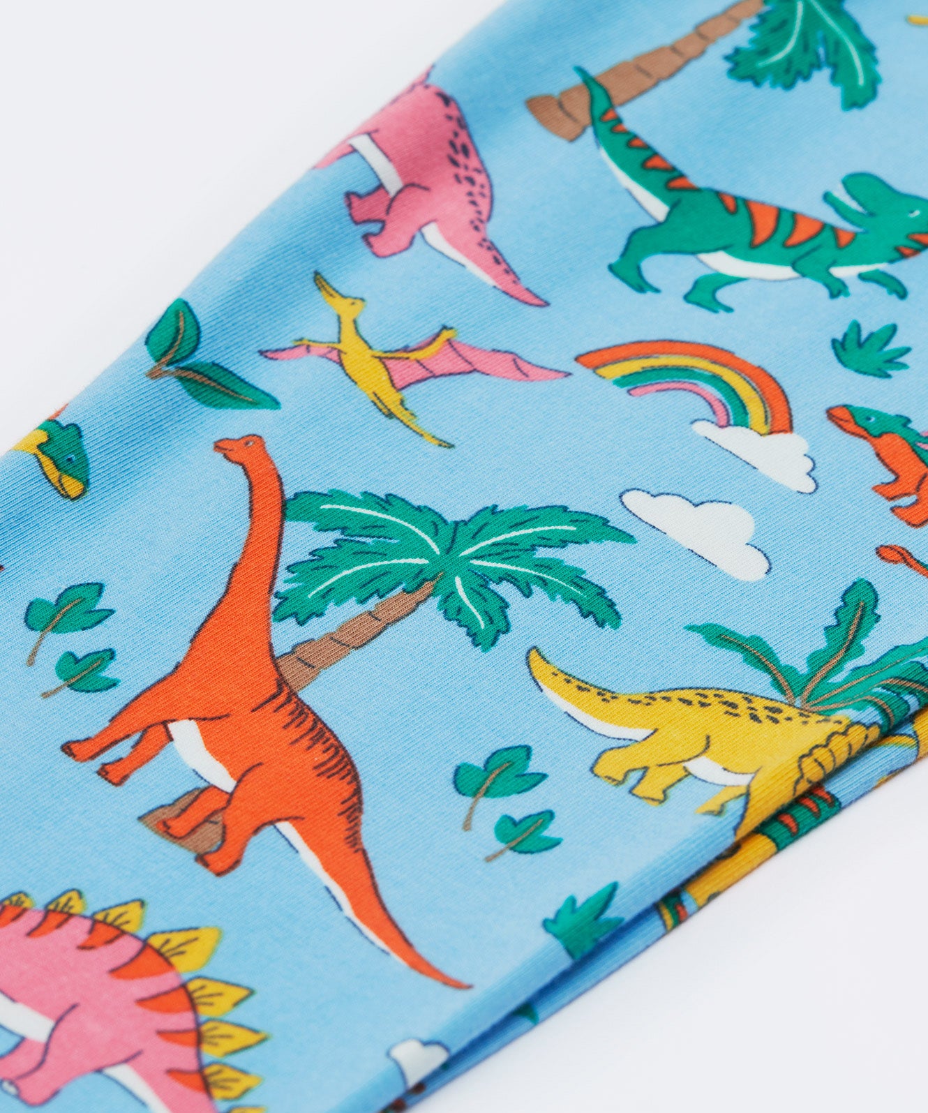 Frugi blue leggings dinoland print detail