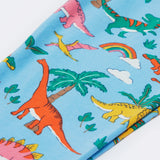 Frugi blue leggings dinoland print detail