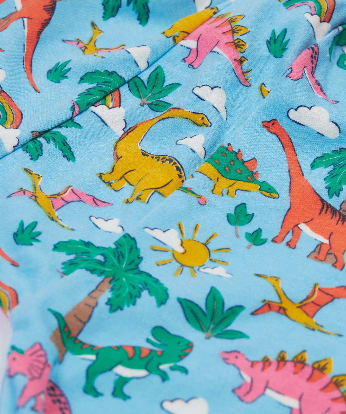 Frugi blue parsnip pants dinoland print detail