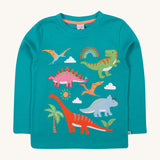 Frugi Adventure Applique Top - Dinosaur