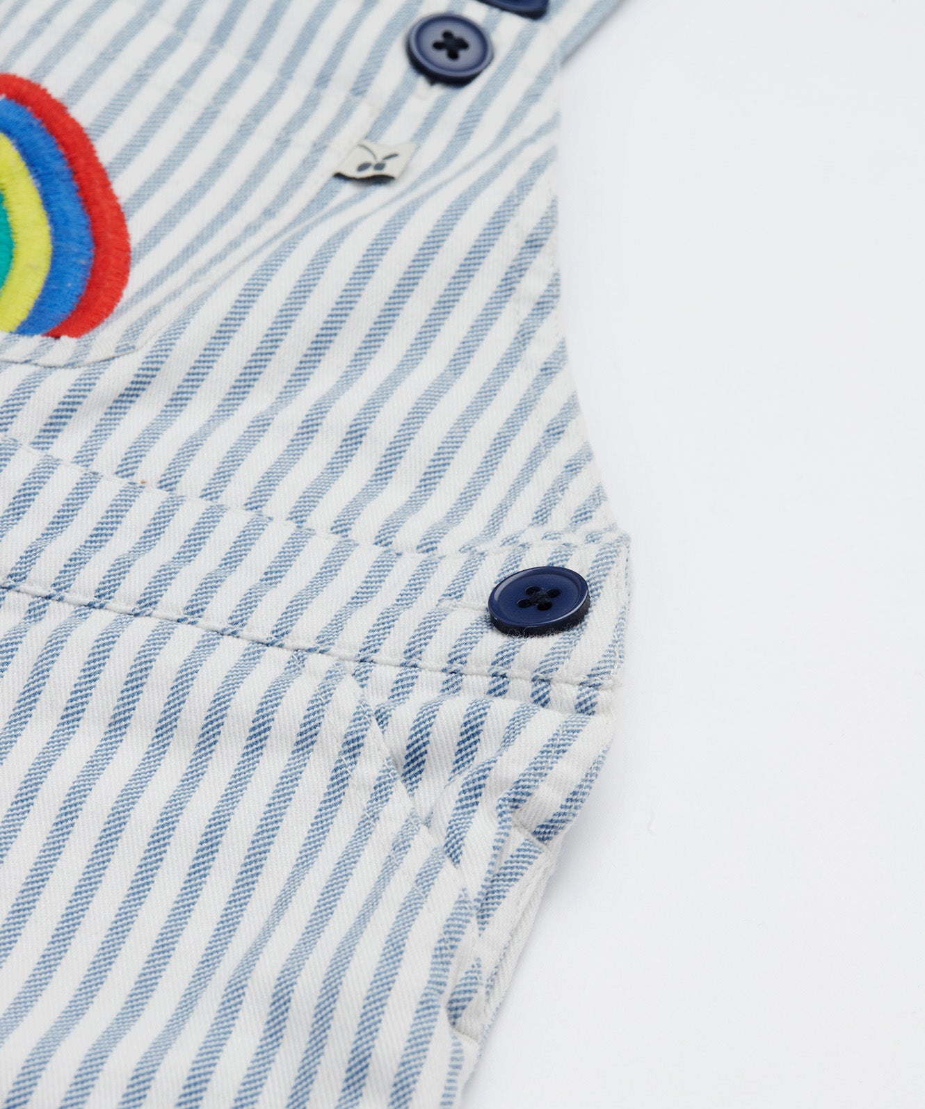 Frug blue stripe dungarees button detail