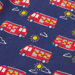 Frugi navy jumper fire engine print detail