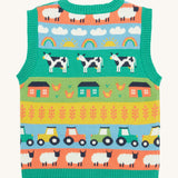 Frugi multicoloured stripe knitted tank top farm life back detail