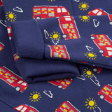 Frugi navy jumper fire engine cuff design