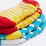 Frugi 2 pack grippy socks helicopter and fire engine sole detail