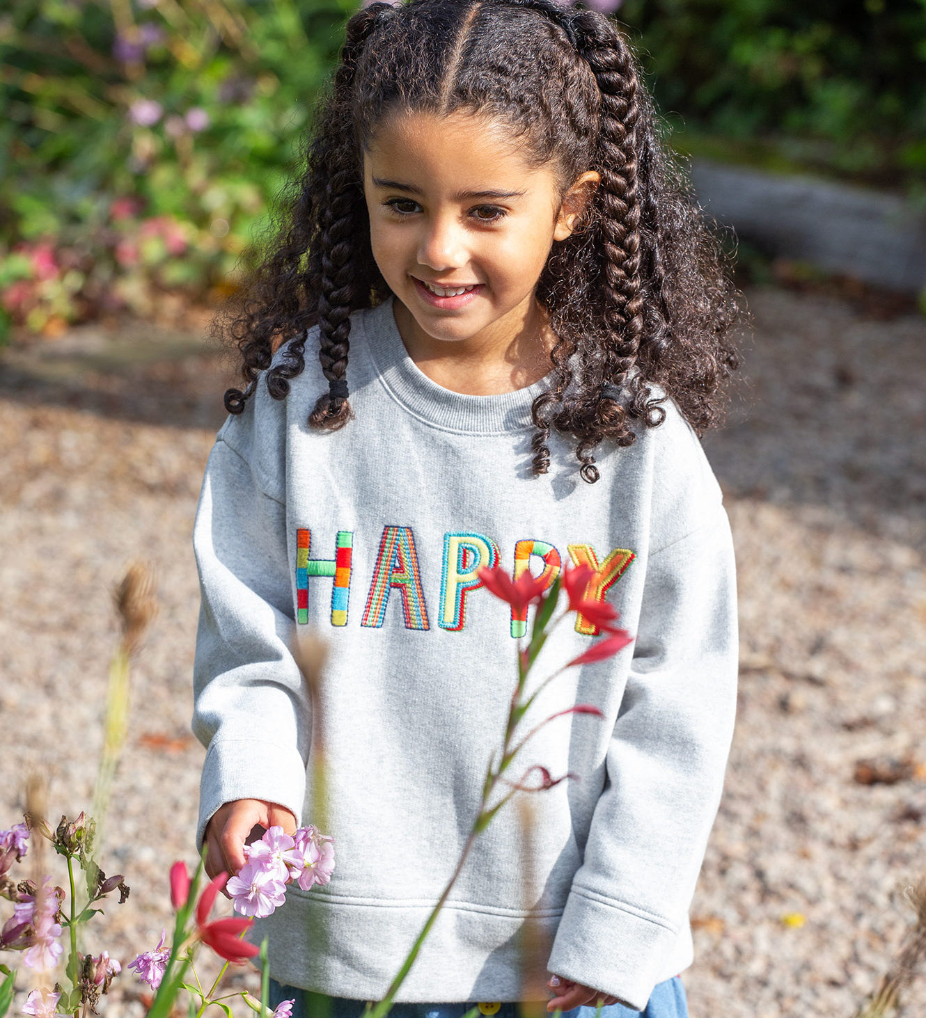 Frugi grey oversized sweater happy design 