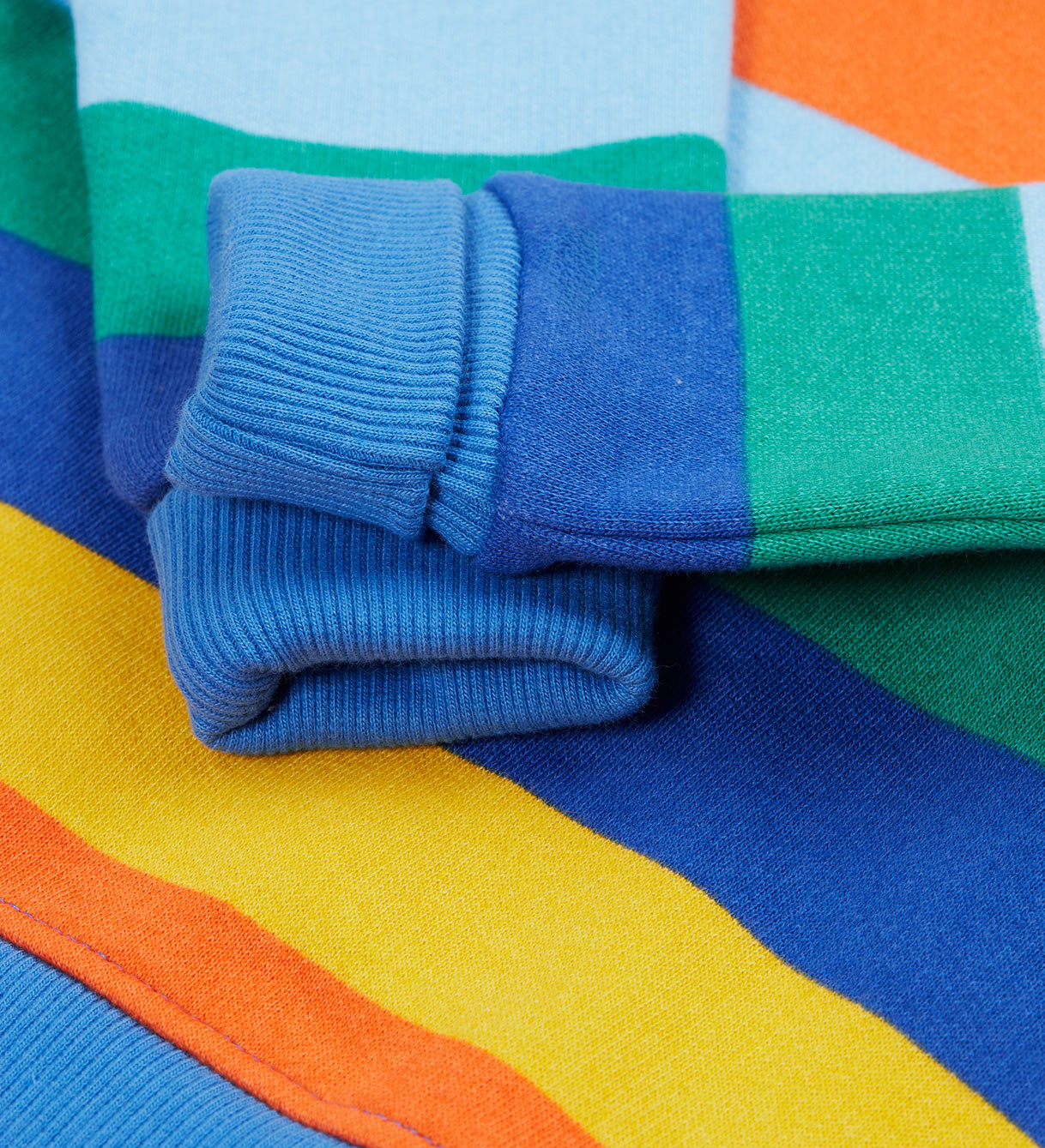 Frugi jumper bold and bright stripe cuff detail