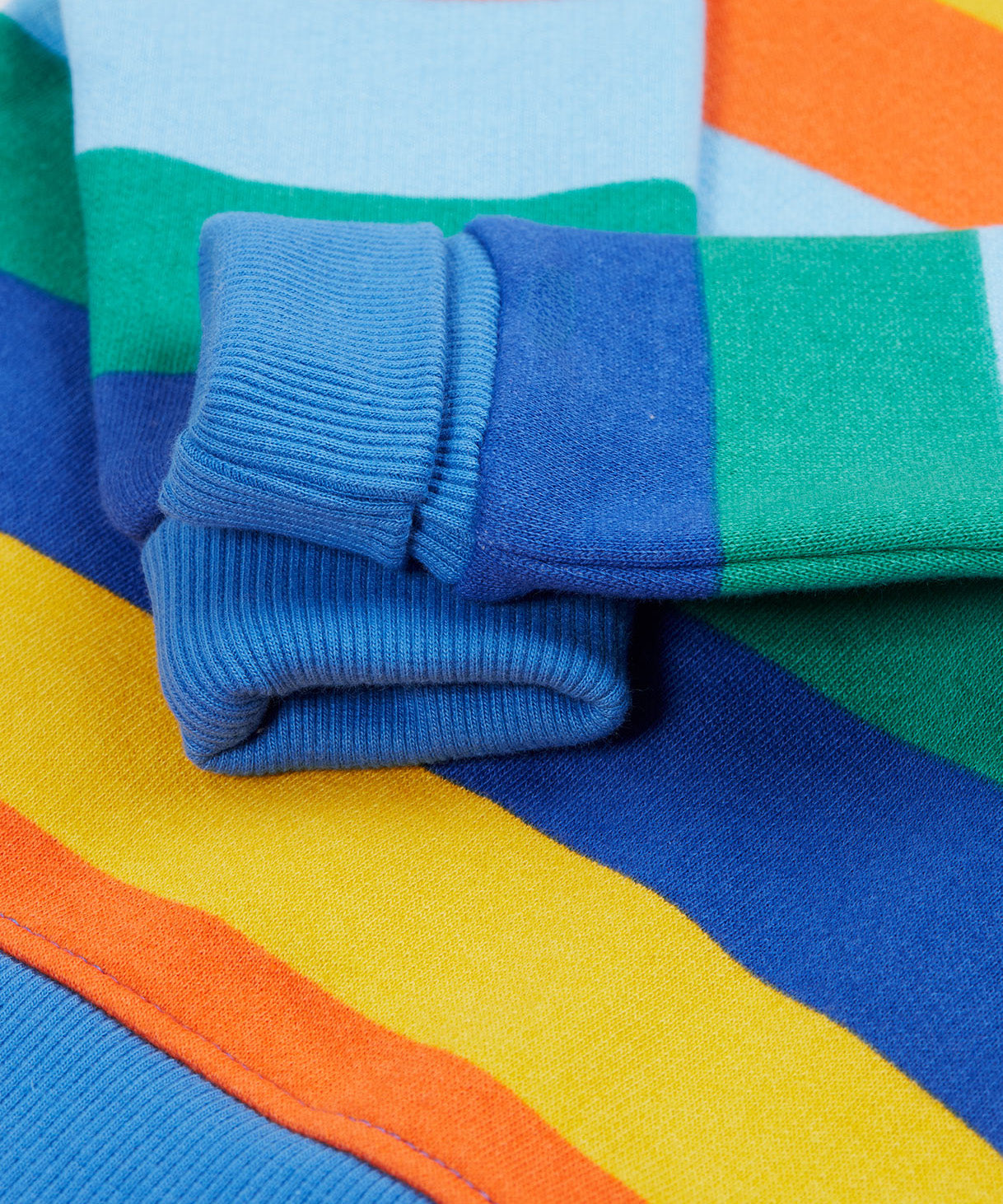 Frugi jumper bold and bright stripe cuff detail