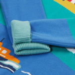 Frugi striped knitted jumper vehicles cuff detail