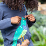 Frugi kids navy hooded top starling design 