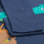 Frugi kids navy hooded top starling design  cuff detail