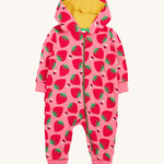 Frugi Snuggle Suit - Strawberry Pals