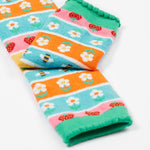 Frugi knitted leggings daisy and ladybird cuff detail