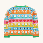 Frugi multicoloured cardigan daisy design back detail