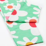 Frugi green leggings daisy cuff detail