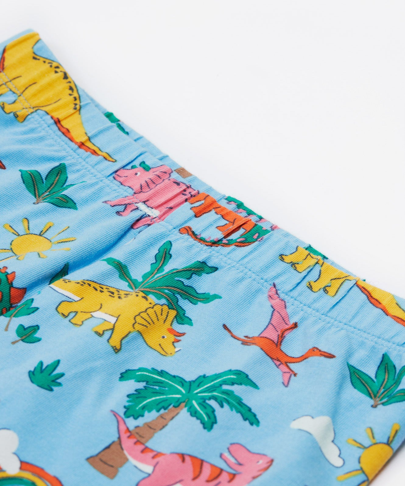 Frugi blue leggings dinoland waist detail