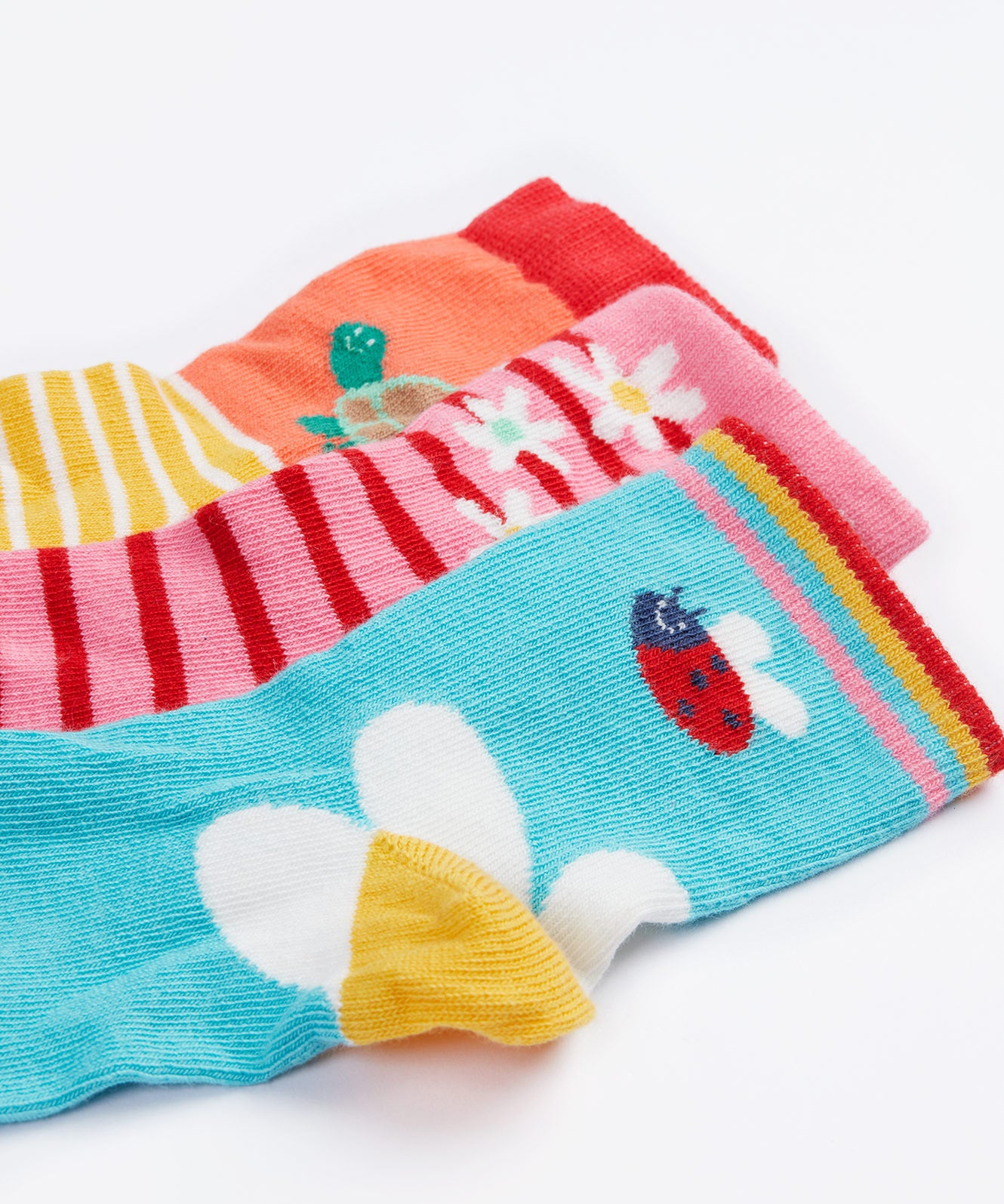 Frugi 2 little socks daisy cuff detail