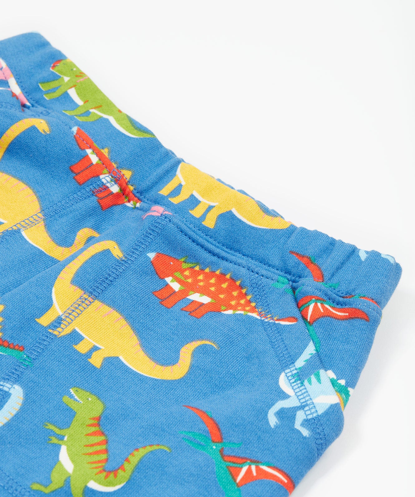 Frugi blue joggers dino roar waist detail