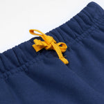 Frugi navy crawler joggers veg waist detail