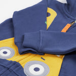 Frugi navy hoodie digger cuff detail