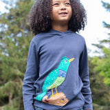 Frugi kids navy hooded top starling design 