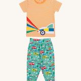 Frugi orange stripe to the rescue design on a cream background.