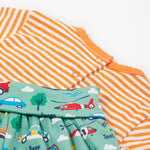 Frugi orange stripe to the rescue design neck and waist detail