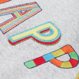 Frugi grey oversized sweater happy design front print detail