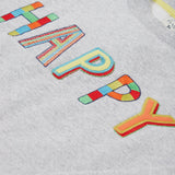 Frugi grey oversized sweater happy design print detail