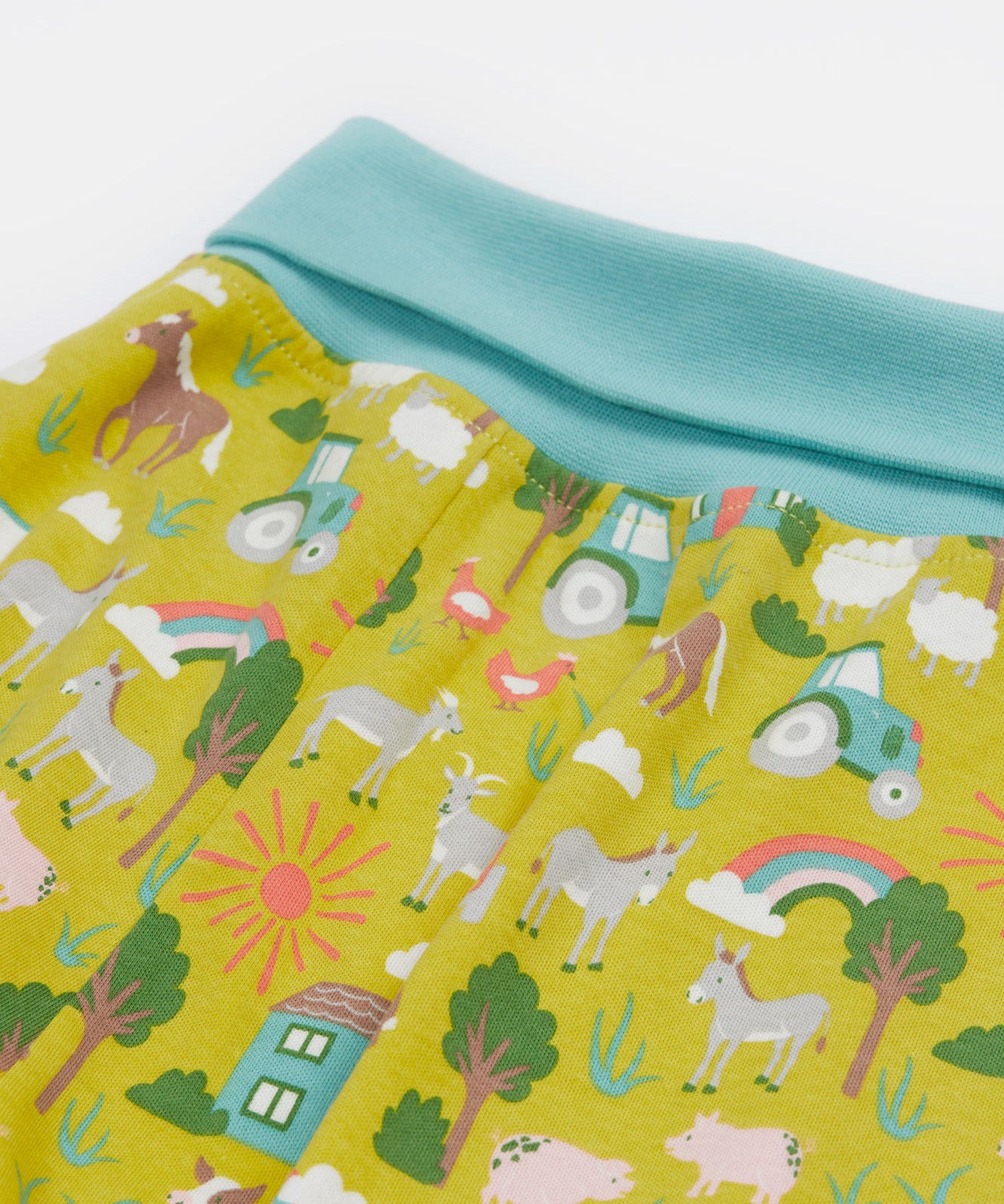 Frugi green parnsip pants farm life waist detail