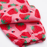 Frugi pink joggers strawberry pals cuff detail