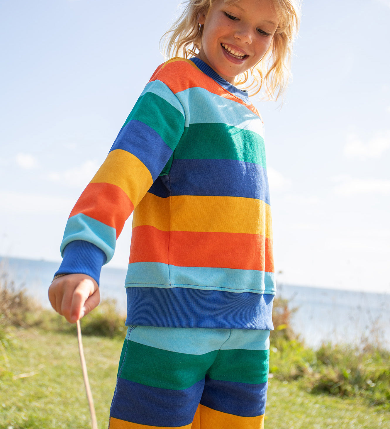 Frugi rainbow coloured bold stripes shorts 