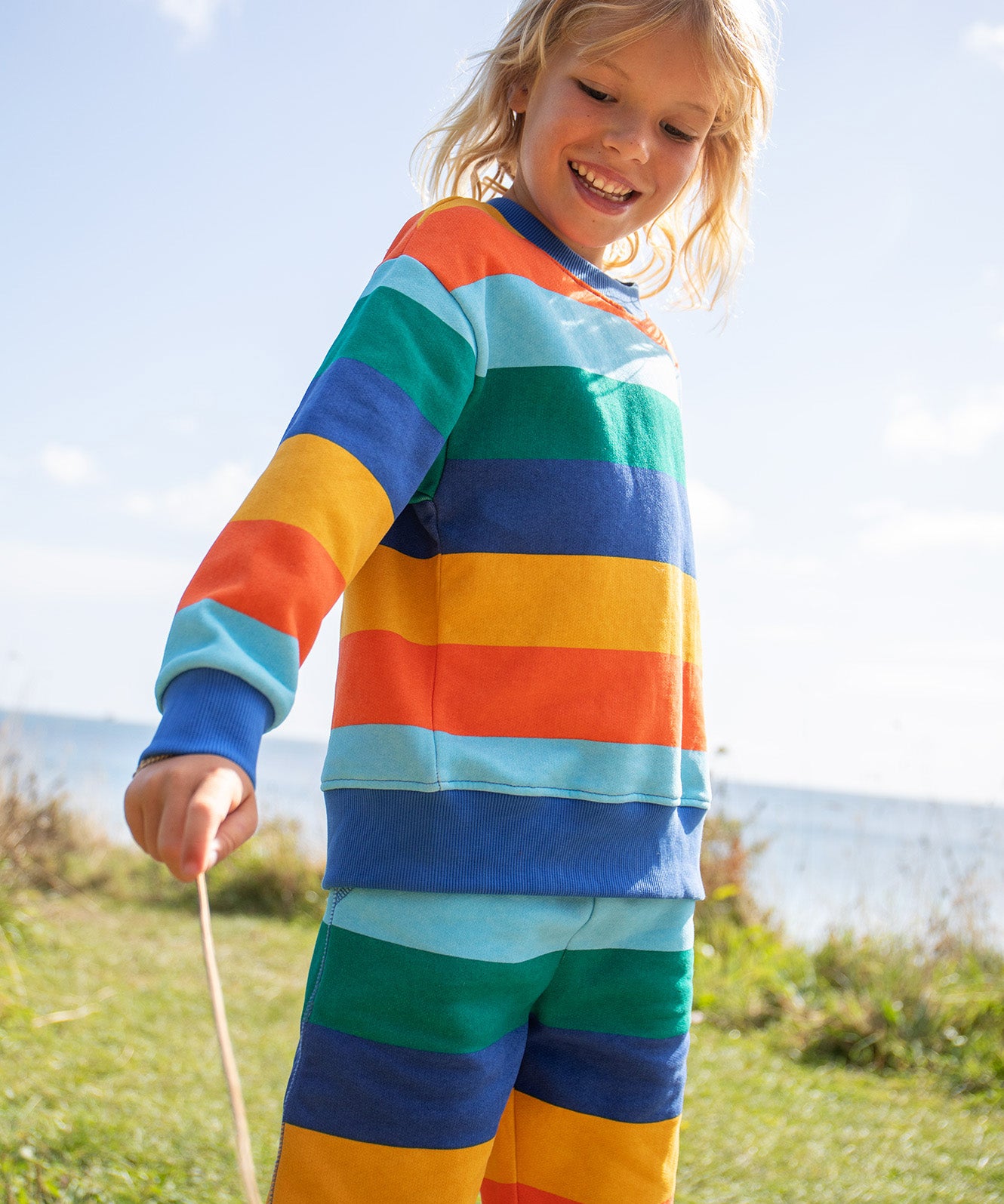 Frugi rainbow coloured bold stripes shorts 