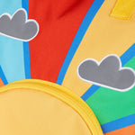 Frugi backpack rainbow sun print detail